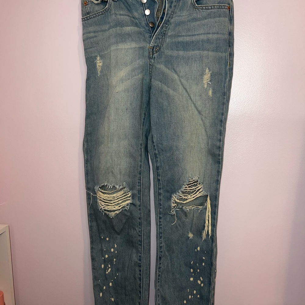 Urban Outfitters BDG Women’s Distressed Ripped Polka Dot Jeans - Picture 2 of 8